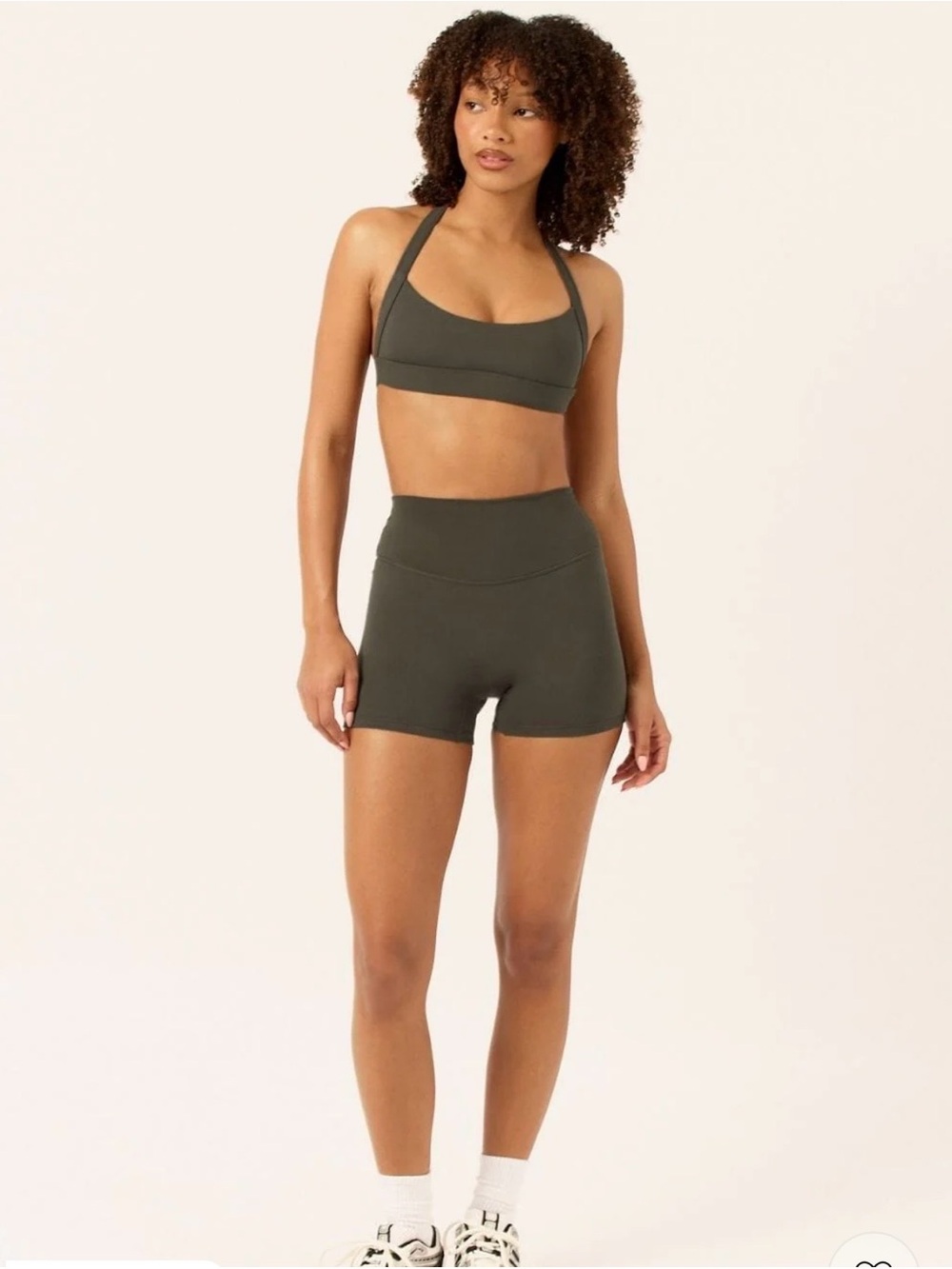 CSB Alani Crop and Scrunch Shorts in Olive Green